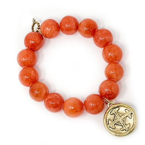 Terracotta Agate with a Bronze Serenity Prayer