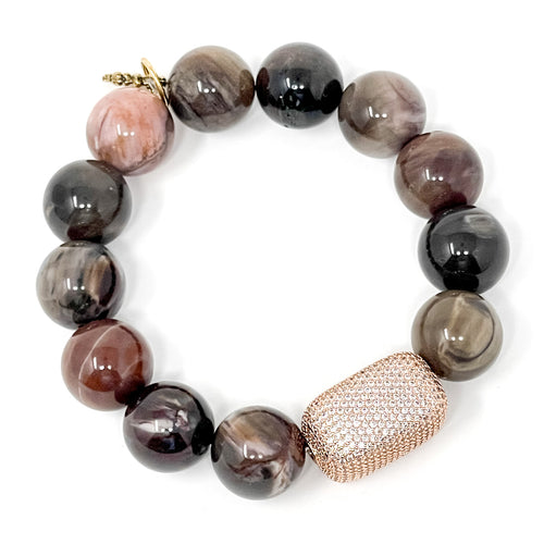 Sequoia Jasper with Rose Gold Rectangle Pave