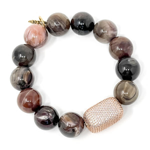 Sequoia Jasper with Rose Gold Rectangle Pave