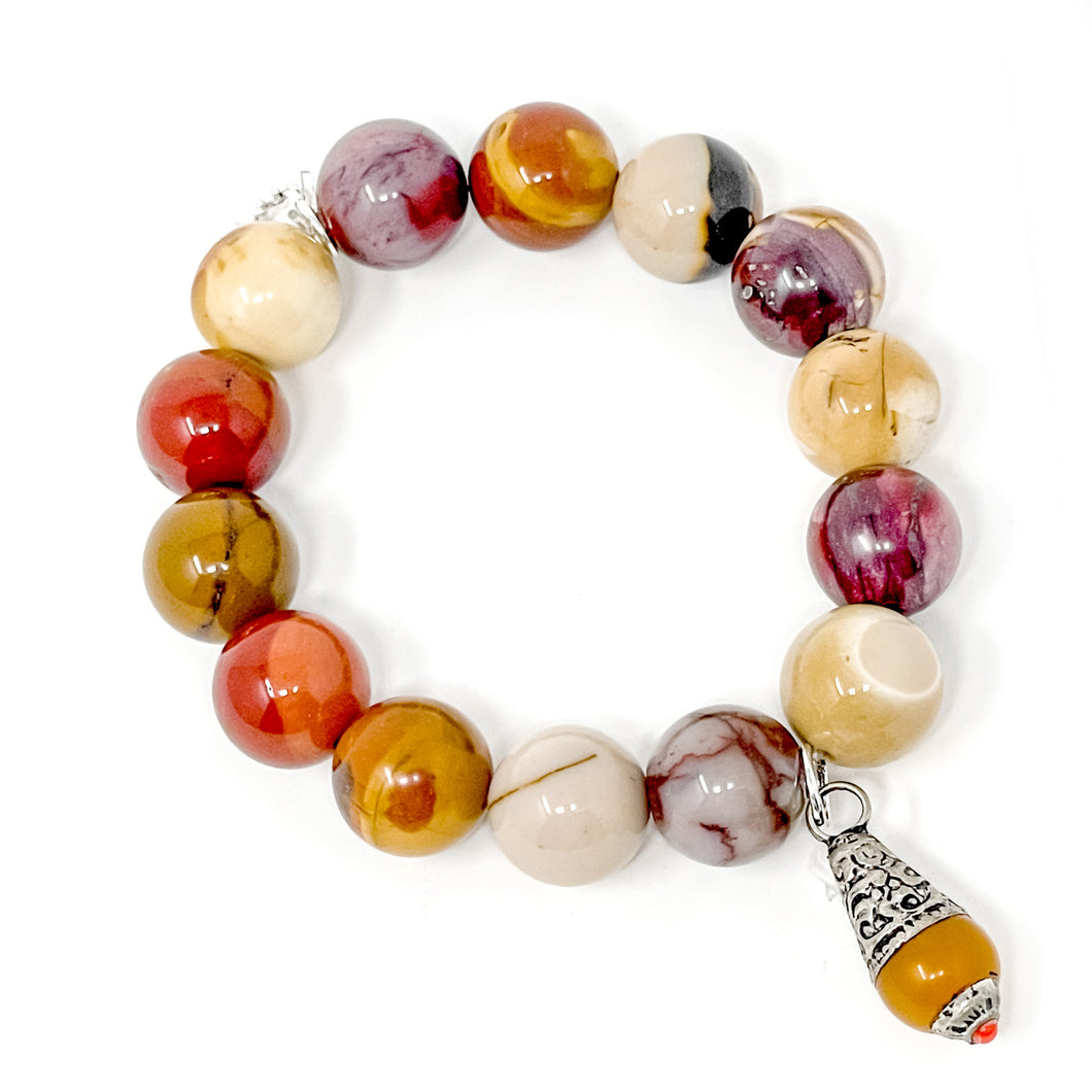 Mookaite paired with Nepalese Gemstone Droplet