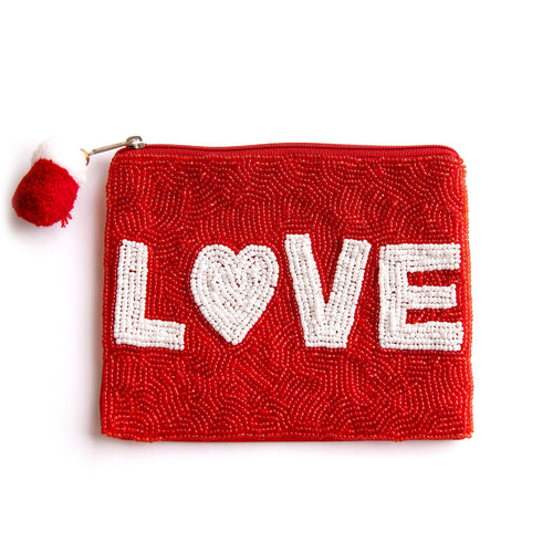 Love Beaded Coin Purse