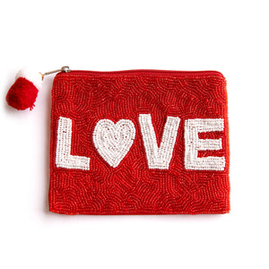 Love Beaded Coin Purse