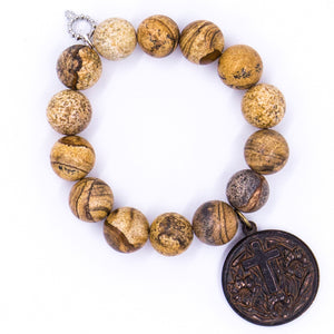 Picture jasper with sliding Lord’s prayer medal
