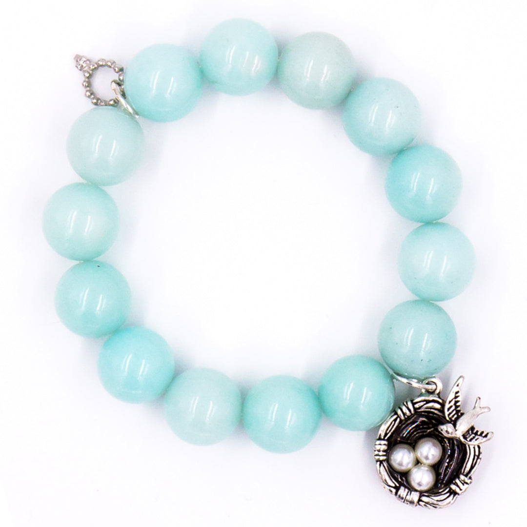 Aqua Jade with silver bird’s nest