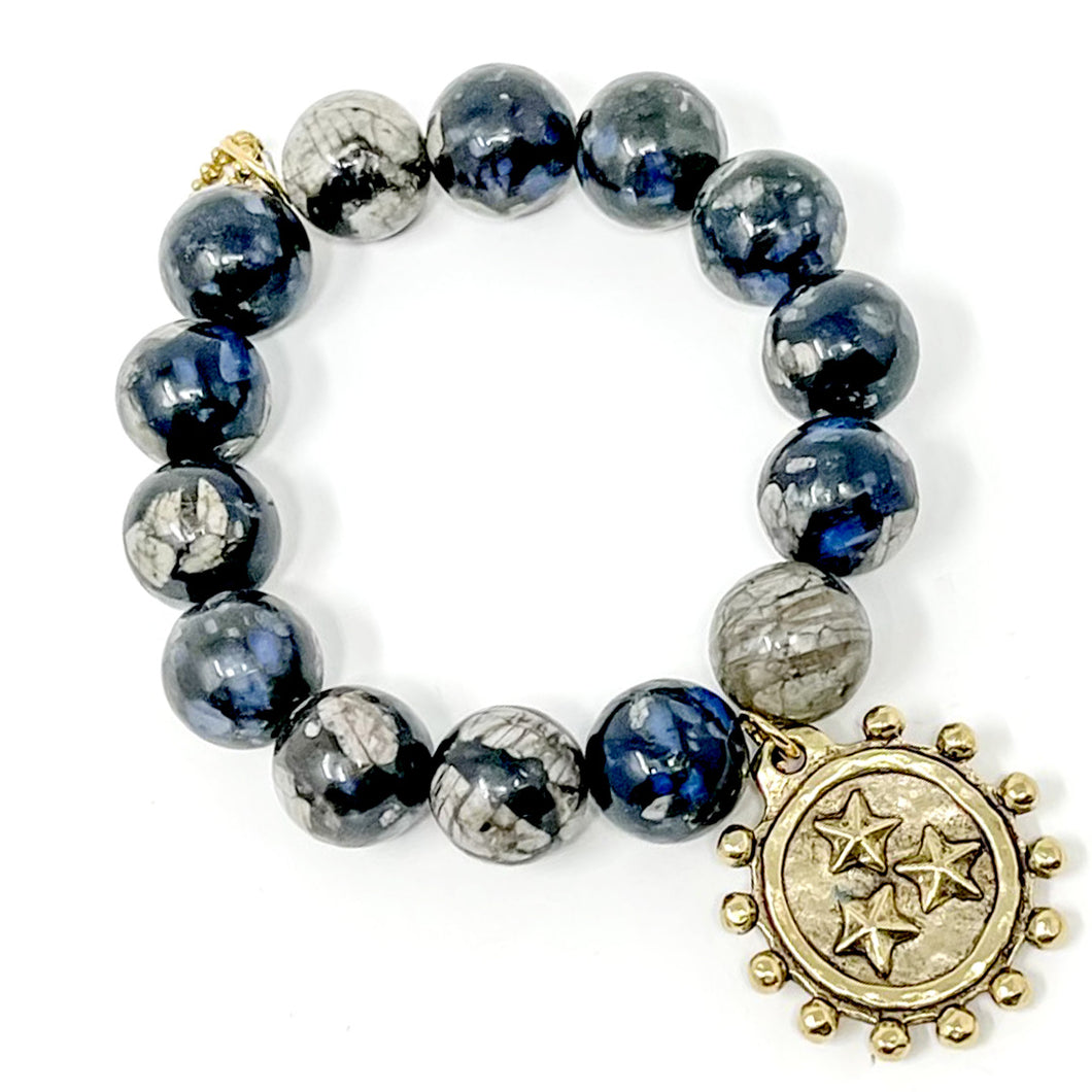 Midnight Slate Agate featuring our exclusive Hero Medal