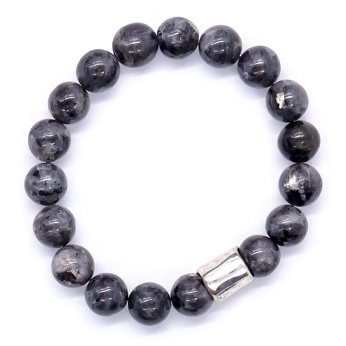Men's Charcoal gray Jasper with silver accent