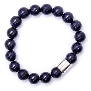 Men's navy goldstone with silver accent