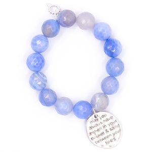 Faceted Periwinkle Agate with Sandy Toes medal