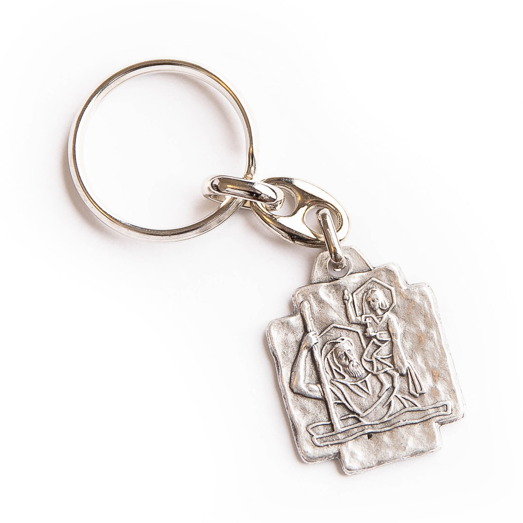 Stainless Steel St. Christopher Protection Keychain