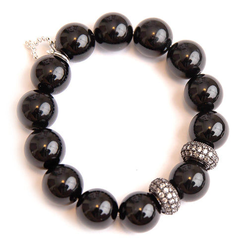 Black onyx paired with gunmetal rhondelles