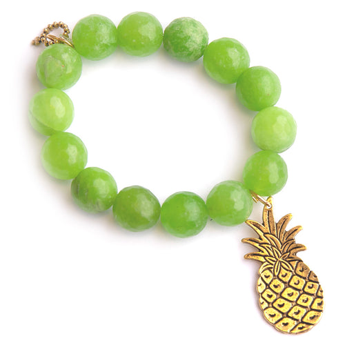 Margarita agate paired with a brass pineapple