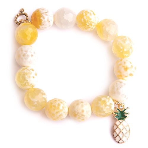 Limoncello Agate paired with a enameled pineapple