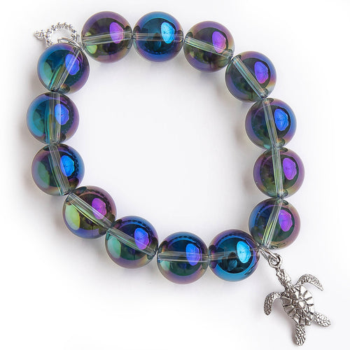 Mermaid quartz paired with a silver sea turtle