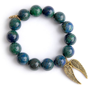 Killarney Jasper paired with Double Brass Angel Wings
