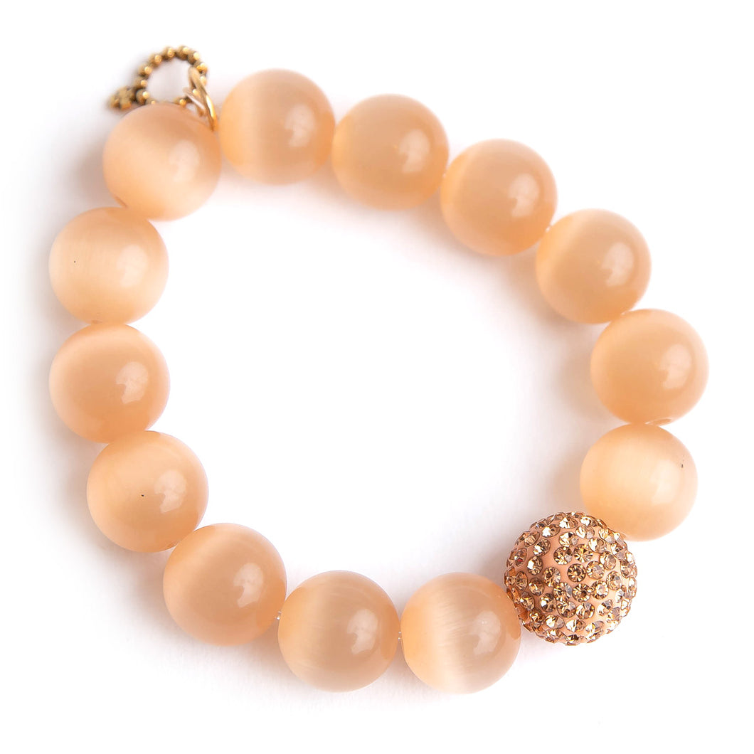 Cashmere calcite paired with a rose gold pave