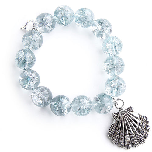 Clearwater quartz paired with a large silver shell
