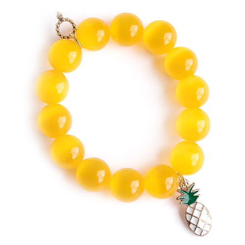 Citrus Calcite with Enameled Pineapple