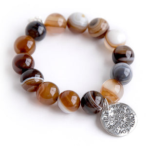 Brown Striped Agate paired with a silver spirit disc