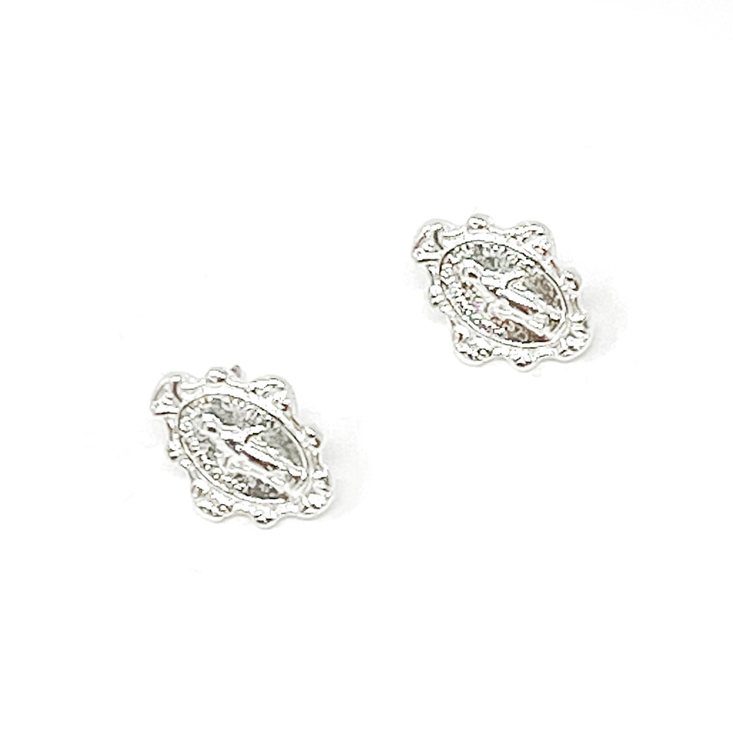 Silver Blessed Mother Earrings