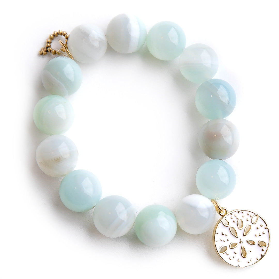 Caribbean Agate paired with a white enameled sand dollar