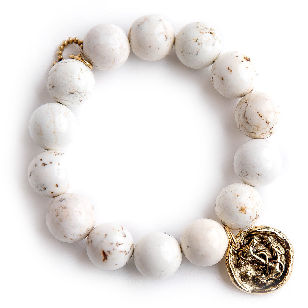 Creamy White Howlite paired with a bronze Anchor