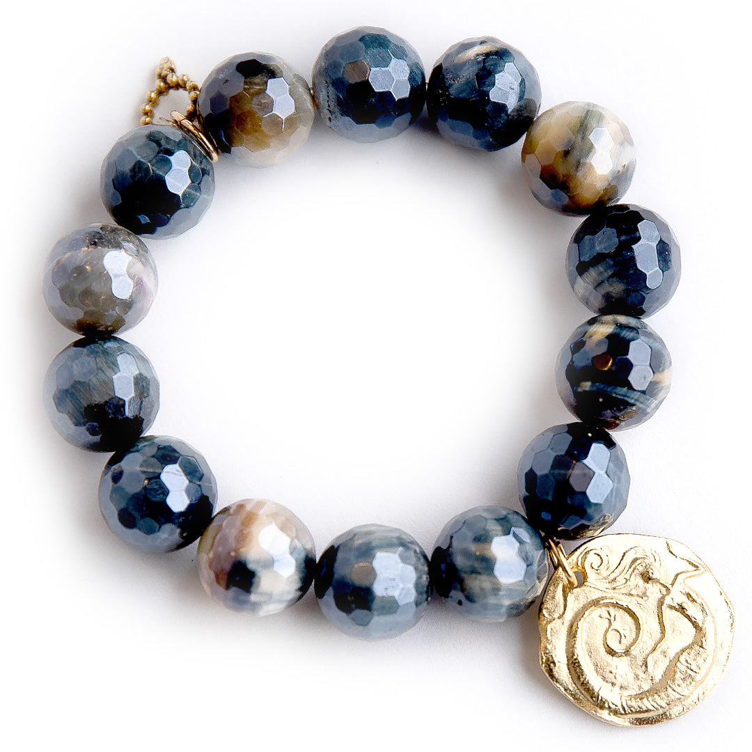 Faceted Caramel Latte Tiger Eye paired with an exclusively cast Mermaid