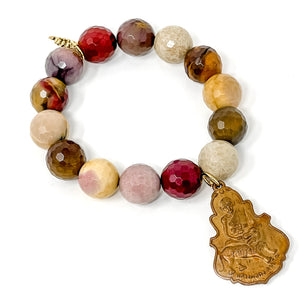 Faceted Mookaite with Large Buddha Medal