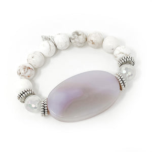 Mauve Agate with Mother of Pearl Accents