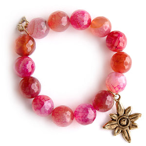 Faceted Azalea Agate paired with an Exclusively Cast Starburst