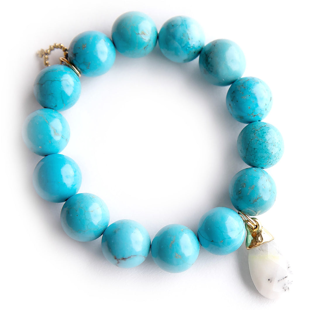 Blue Howlite paired with a gemstone droplet
