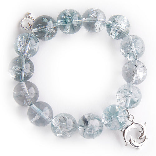 Clearwater Quartz paired with Silver Swimming Dolphins