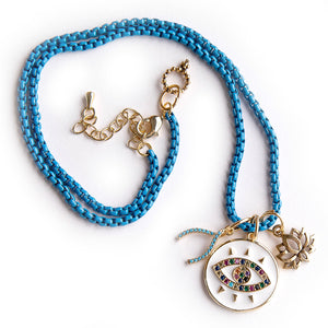 18" Blue Enameled Empowerment Necklace