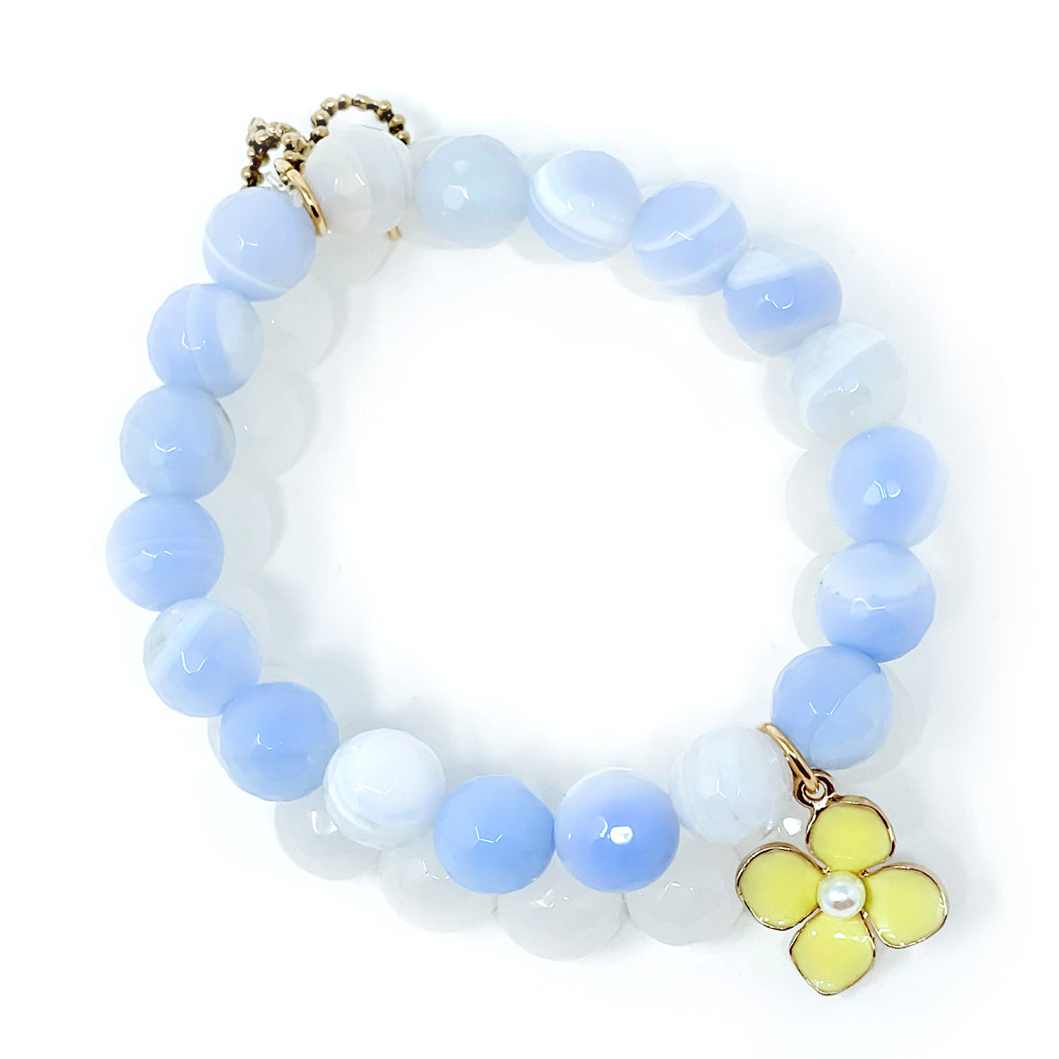 10mm Mahalo Gratitude Blue Cloud Agate Summer Duo