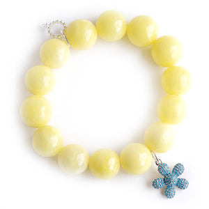 Lemonade jade paired with a turquoise pave flower
